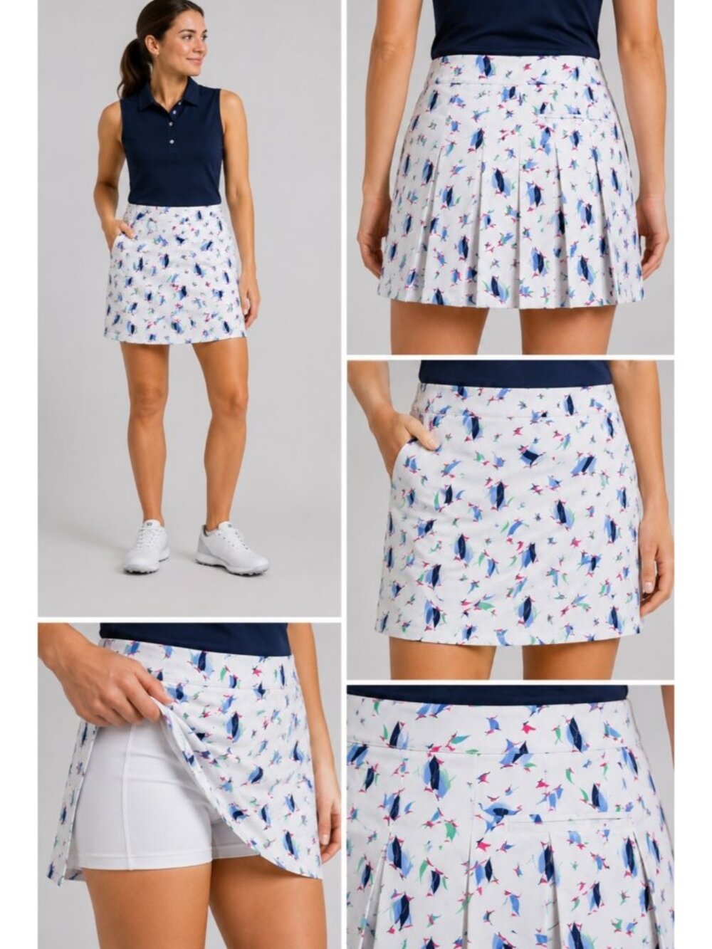 NWT RLX Ralph Lauren Sailboat Print Golf Skort Women XL Water Repellent